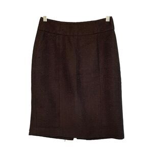 Banana Republic Tweed Pencil Skirt Navy Blue Knit Classic Midi Hi-Rise 0